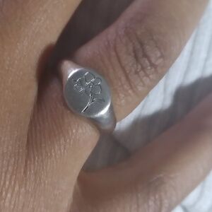 STERLING SILVER Botanical signet ring